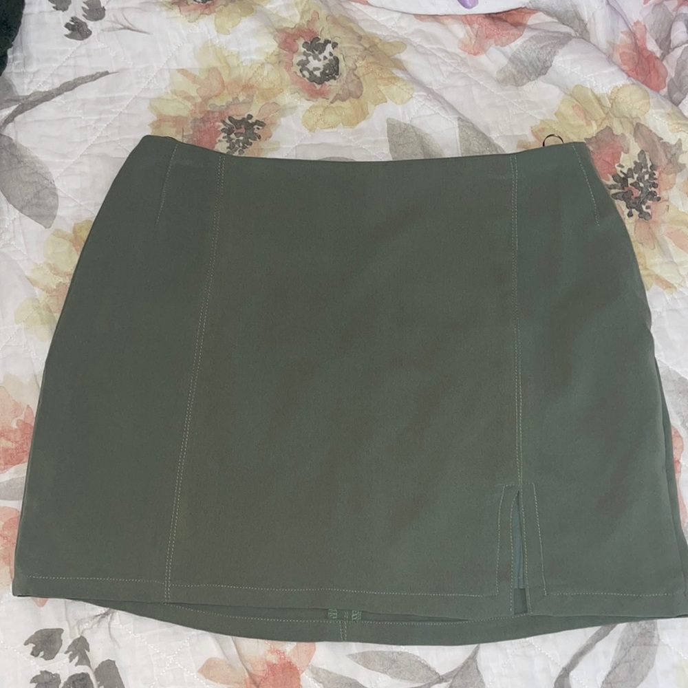 NWT sage green mini skirt
